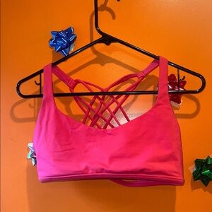 Lululemon Women's Pink/ Red Strappy Sports Bra